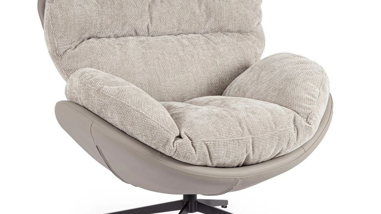 Poltrona in cuoio e tessuto Adinda di Bizzotto