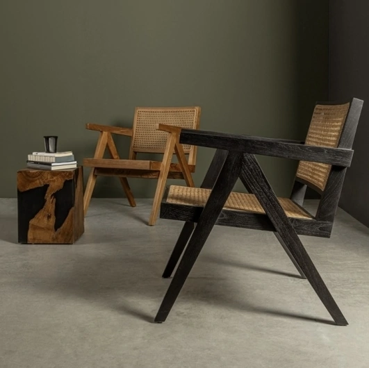 Poltroncina Galia in legno e rattan di Bizzotto