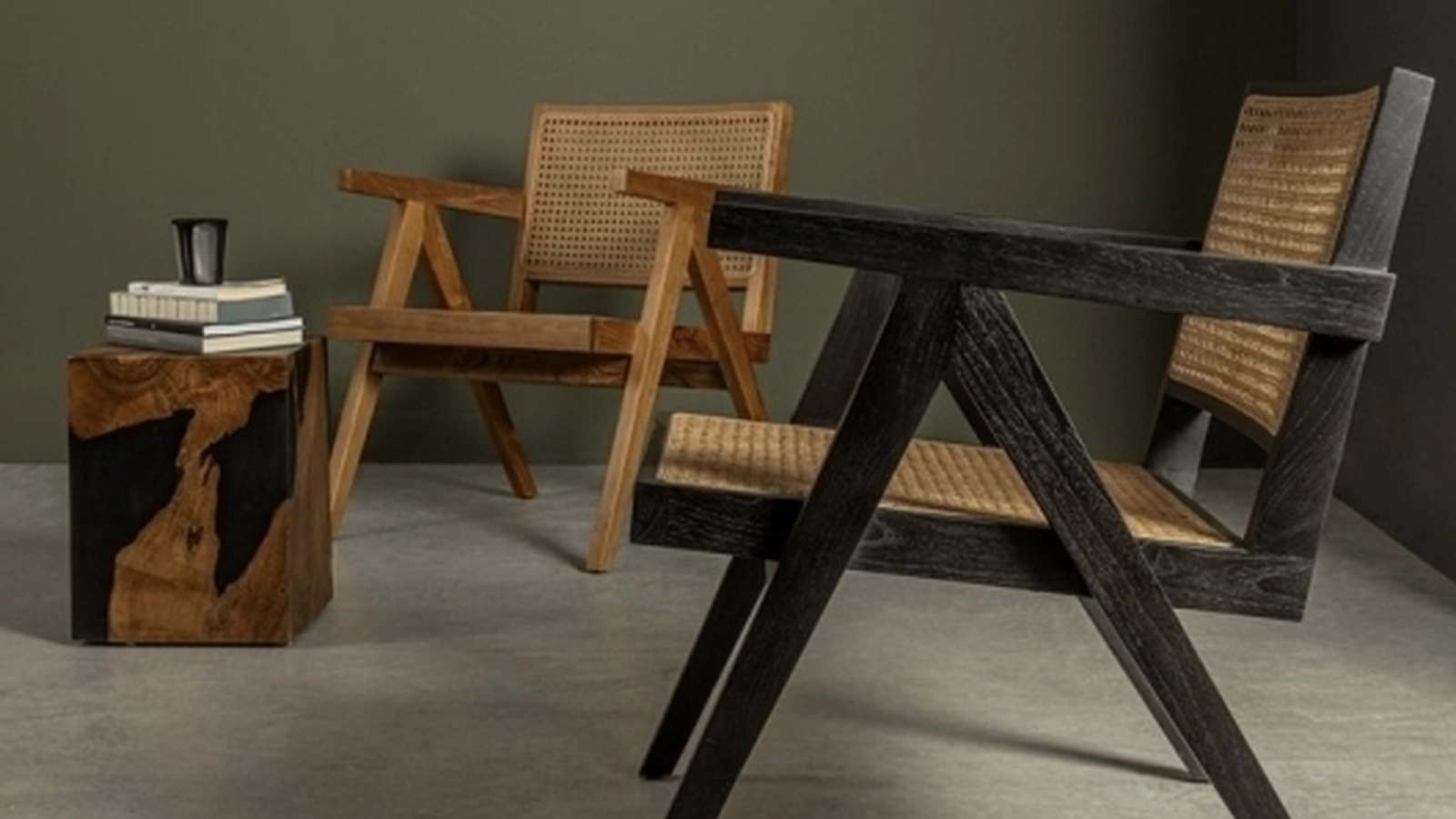 Poltroncina Galia in legno e rattan di Bizzotto