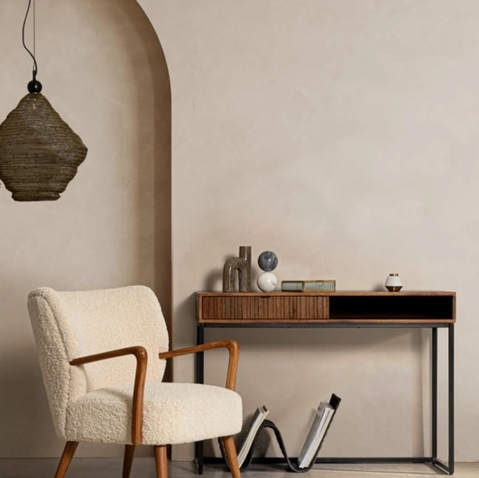 Poltroncina in tessuto e legno Moritz di Bizzotto