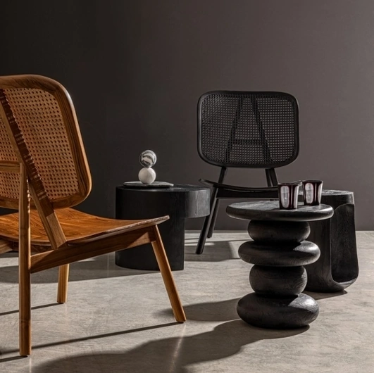 Poltrona in legno e rattan Yves di Bizzotto