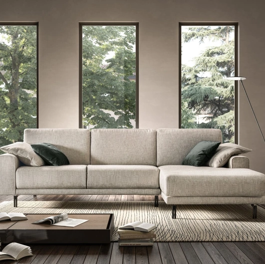 Divano con penisola Glamour di Rizzetto