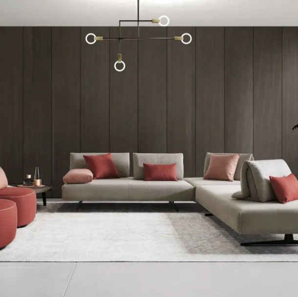 Divano lineare in tessuto Tecla di Bizzotto