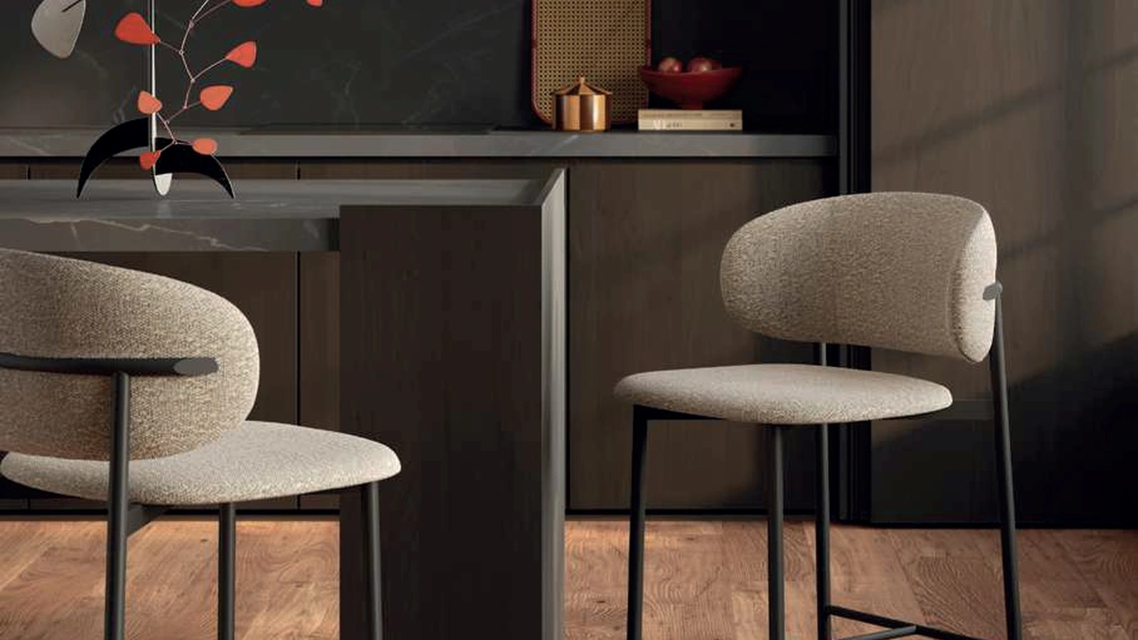 Sgabello Cleo in velluto de Di Lazzaro