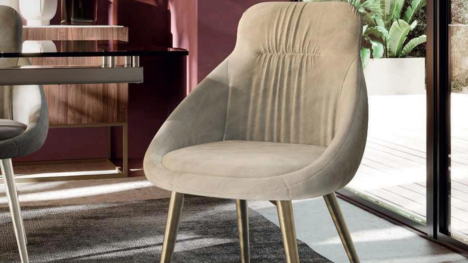 Sedia in velluto Denise de Di Lazzaro