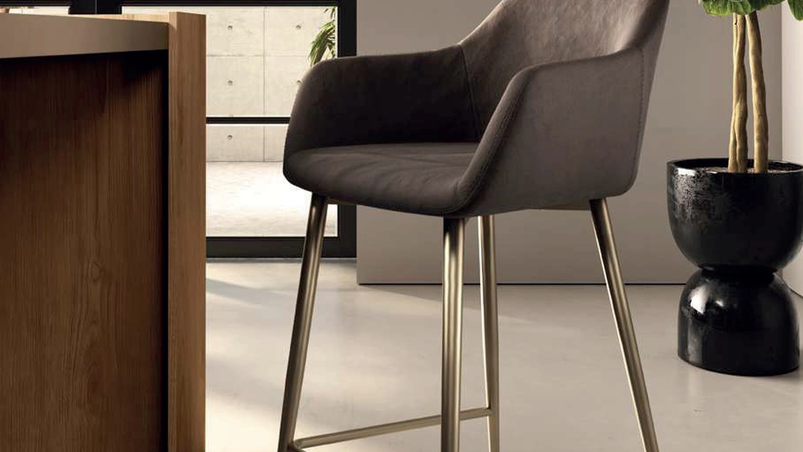 Sgabello in nappa Cecilia de Di Lazzaro