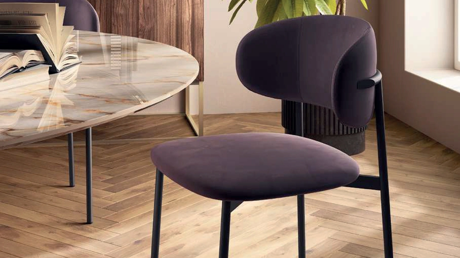 Sedia in nappa Cleo de Di Lazzaro