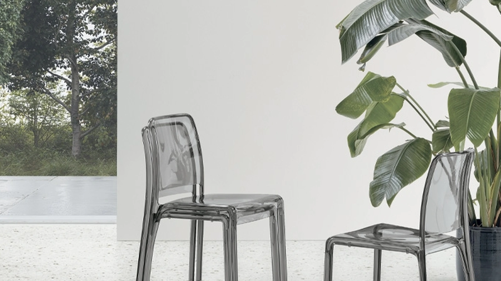 Sedia impilabile Futura in policarbonato trasparente di Target Point