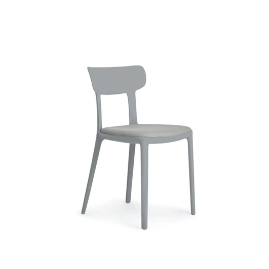 Sedia Gaia in tecnopolimero con seduta in tessuto di Alta Corte