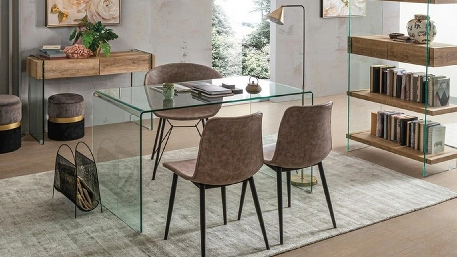 Sedia Kyra rivestita in ecopelle di Bizzotto