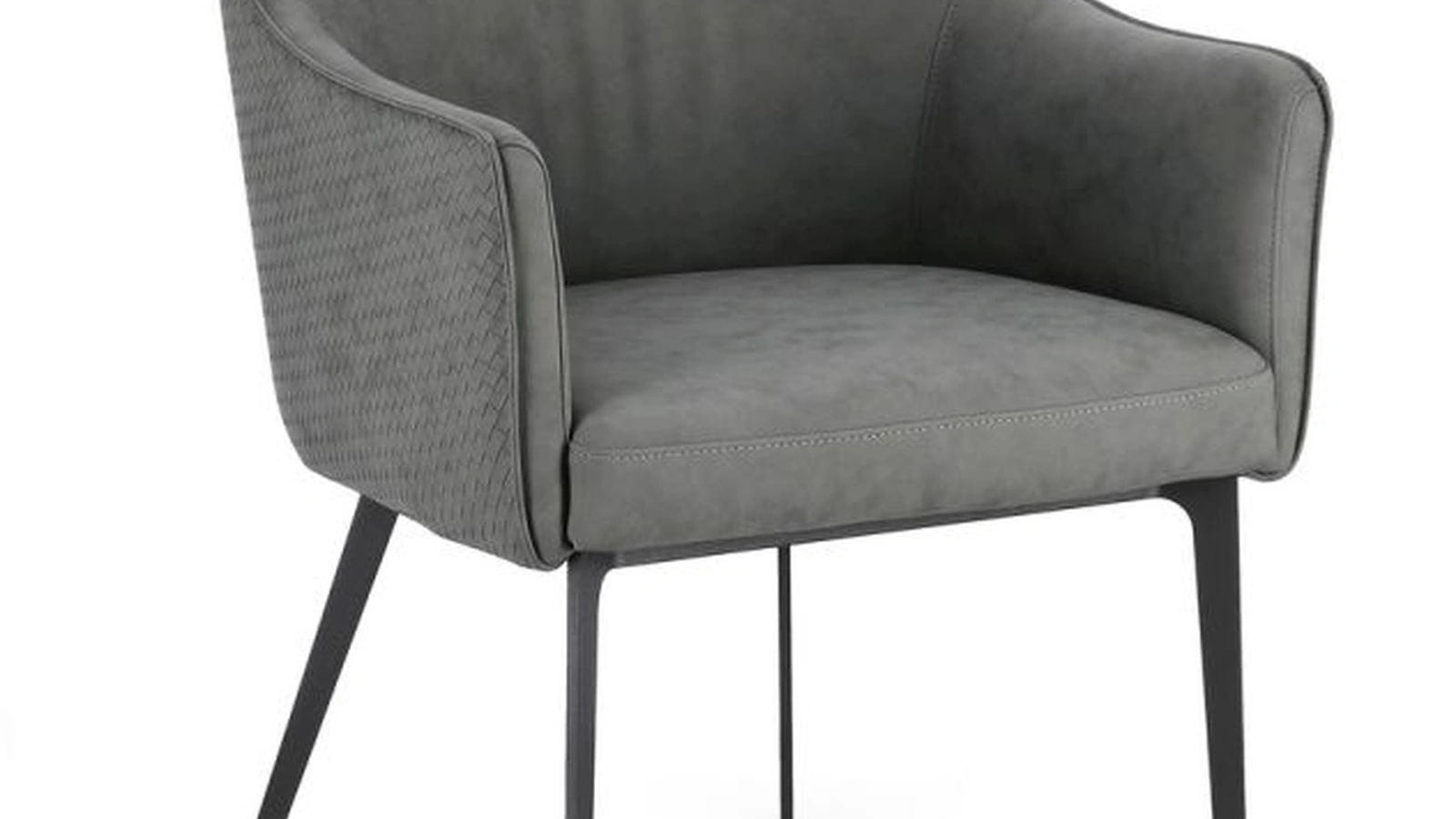 Sedia Russell in ecopelle Grigio Scuro di Bizzotto