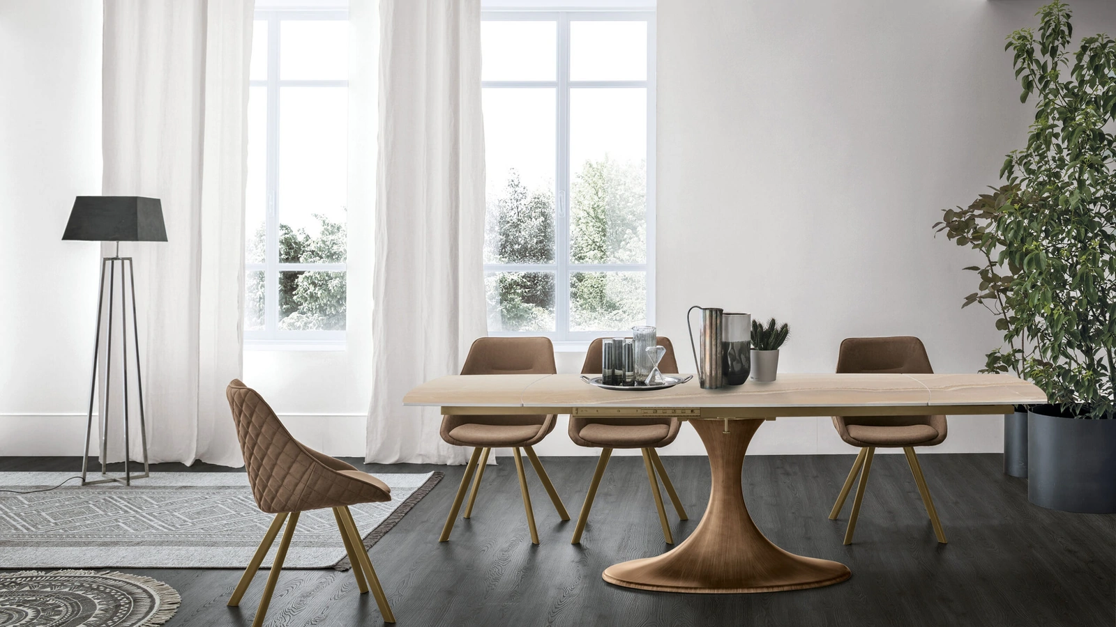 Tavolo allungabile e girevole Calice di Target Point