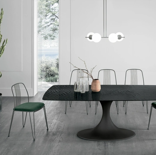 Tavolo Calice con top in vetro Target Point