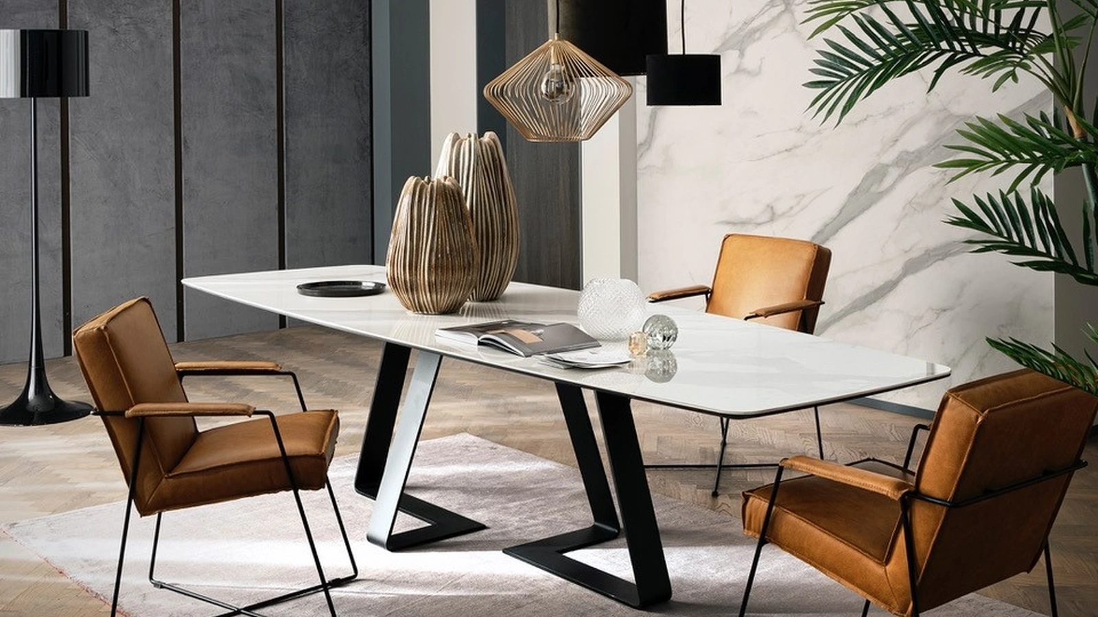 Tavolo Double con top in Ceramica di Alta Corte