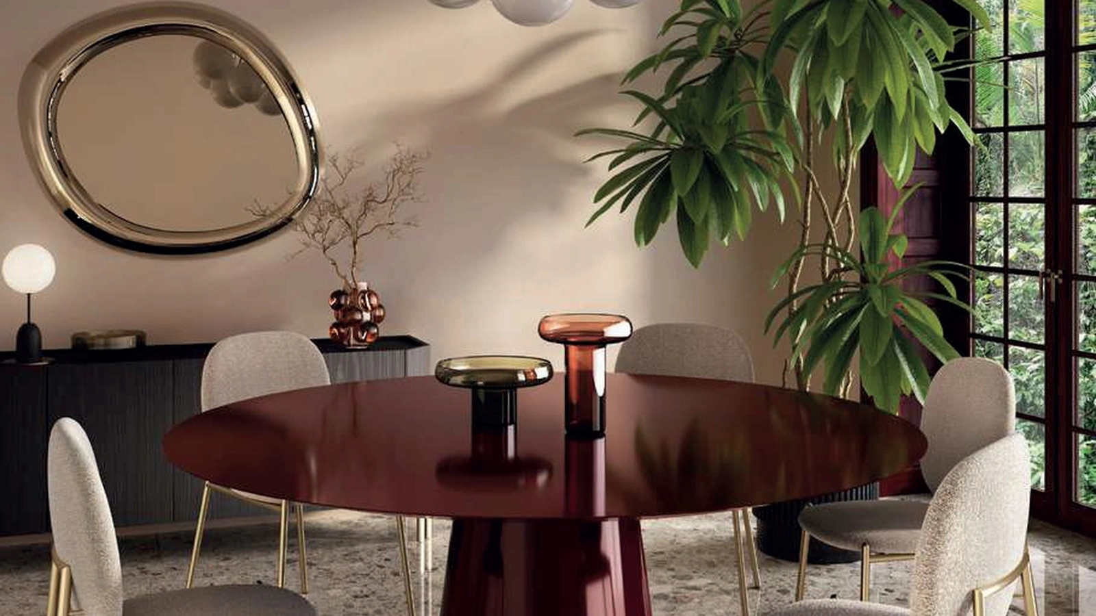 Tavolo rotondo Griffe laccato de Di Lazzaro