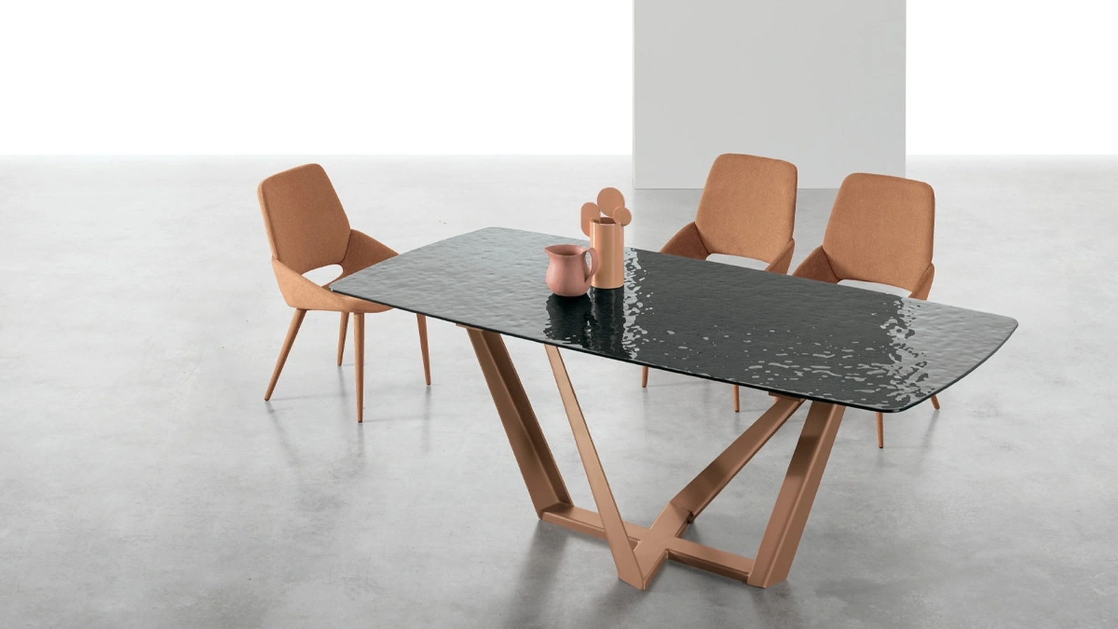 Tavolo allungabile Priamo con top in vetro di Target Point