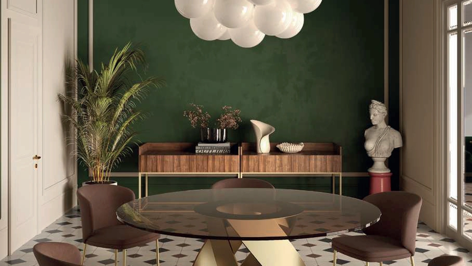 Tavolo Twirl in vetro de Di Lazzaro