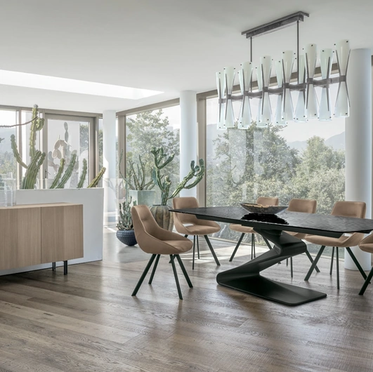 Tavolo Zed con piano in vetro di Target Point