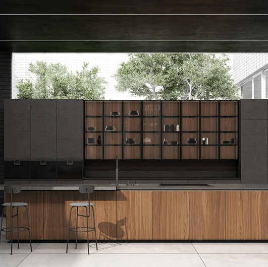 Cucina Design con isola in noce canaletto Kyton Lab4|0 4 di Nova Cucina