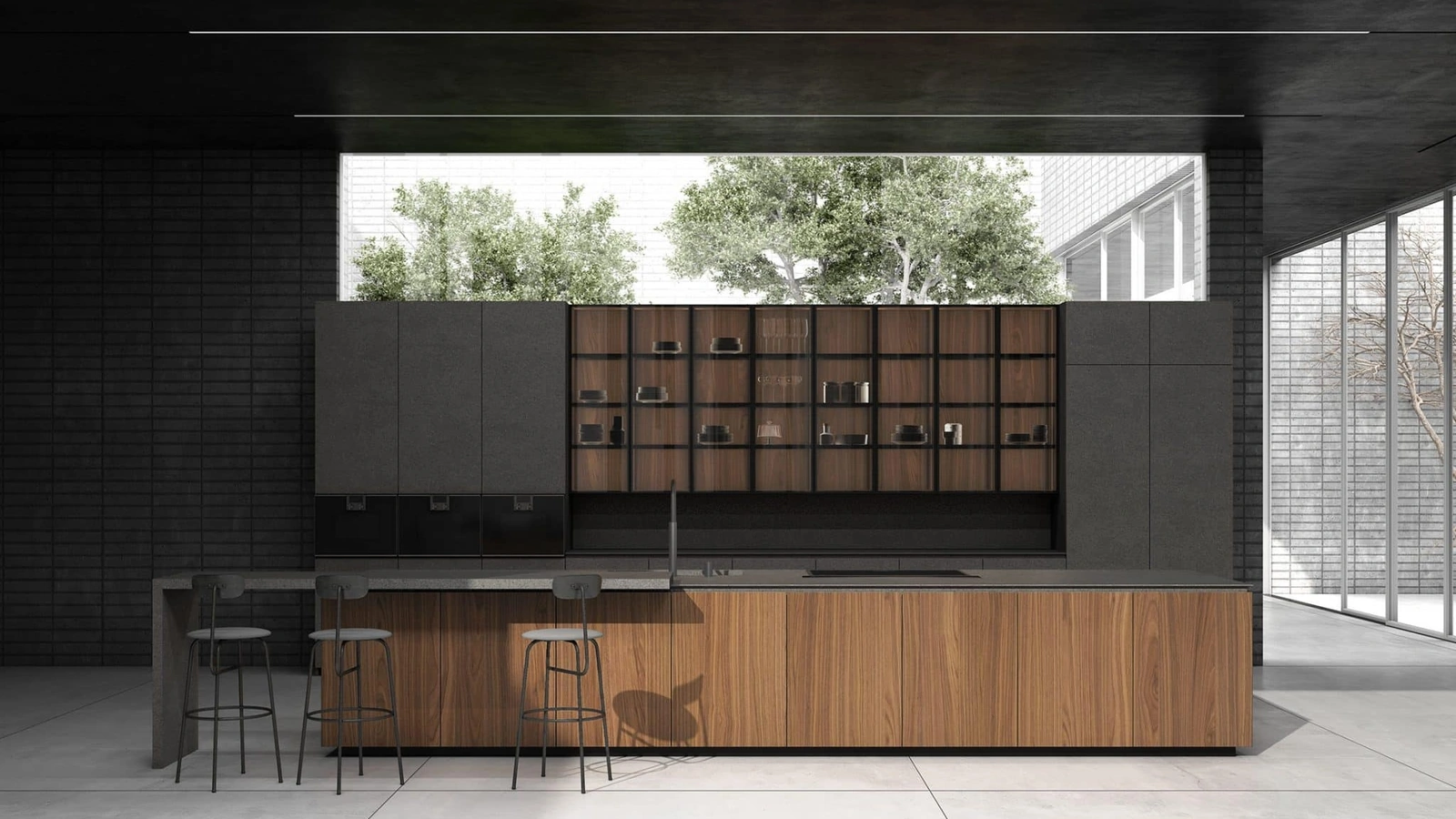 Cucina Design con isola in noce canaletto Kyton Lab4|0 4 di Nova Cucina