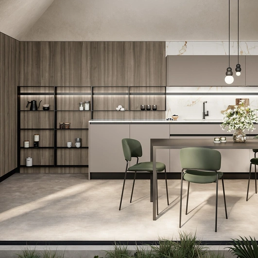 Cucina Moderna angolare Cloe 06 in laccato e laminato di Arredo3
