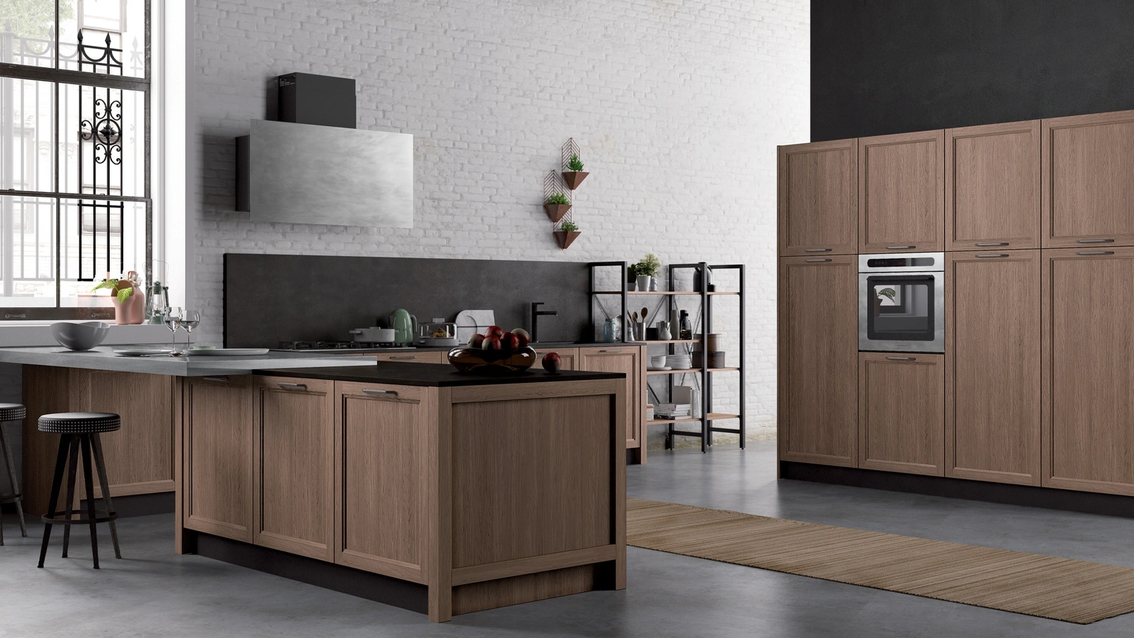 Cucina Moderna con penisola Frame Charme 2 di Nova Cucina