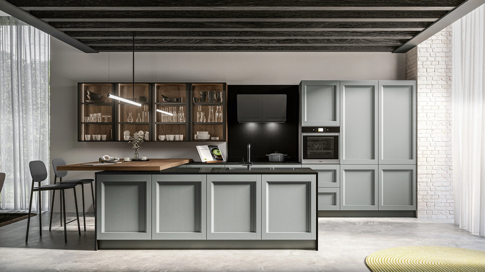 Cucina Moderna con penisola Frida 01 di Arredo3