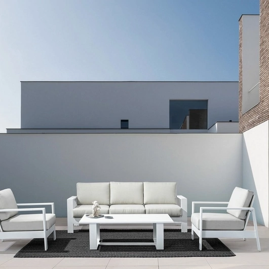 Arredo da esterno in alluminio e tessuto Baltic di Bizzotto