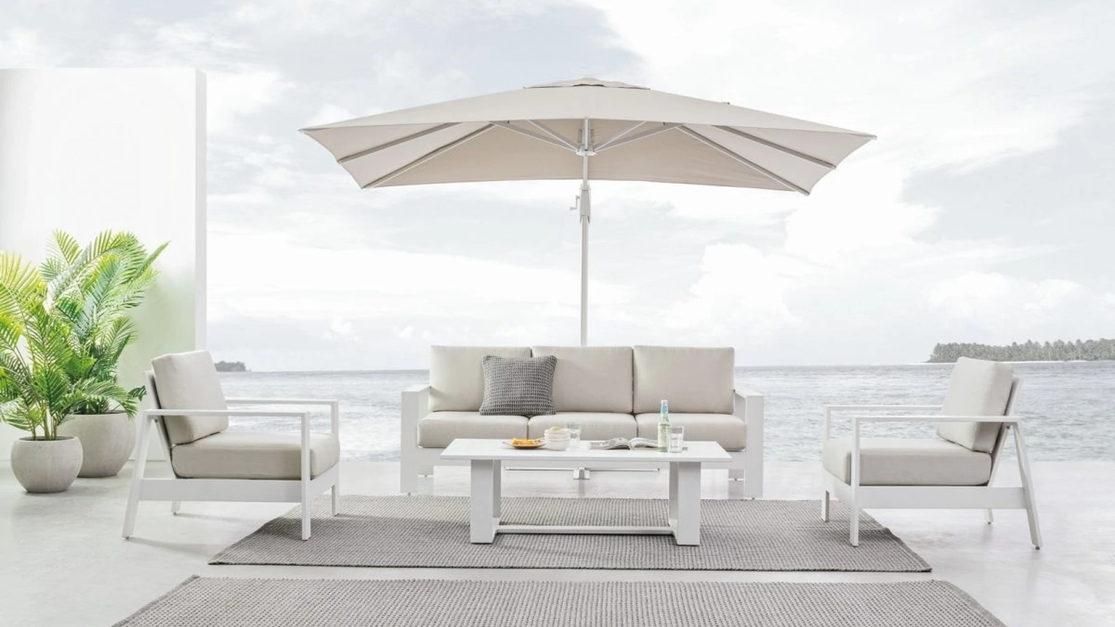 Arredo da esterno in alluminio e tessuto Baltic di Bizzotto