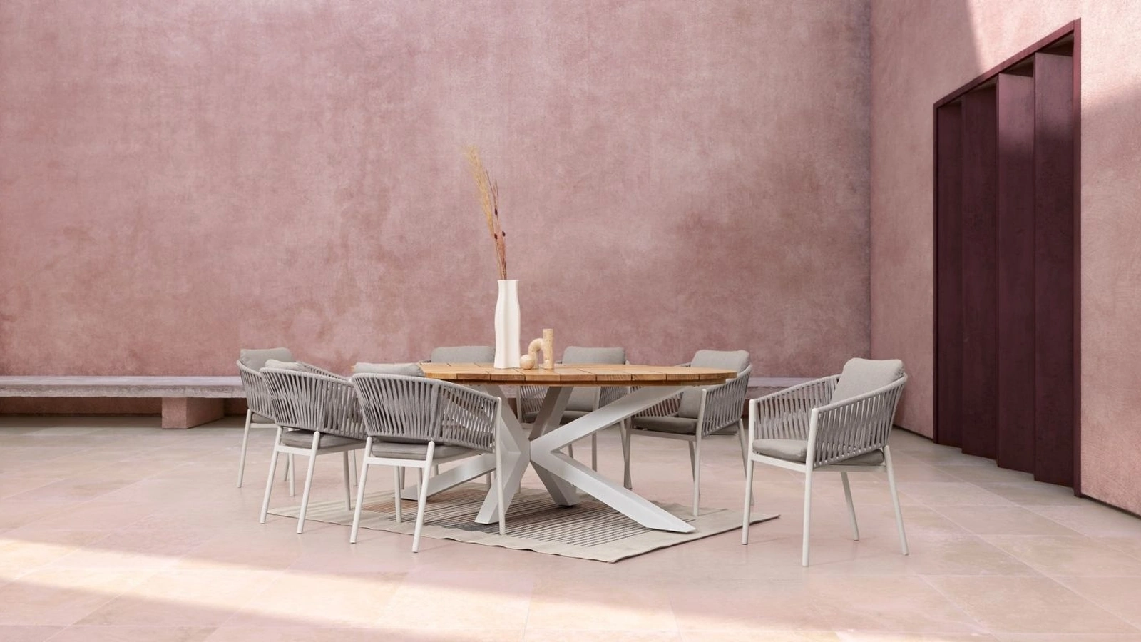 Sedia in corda nautica e alluminio Florencia di Bizzotto