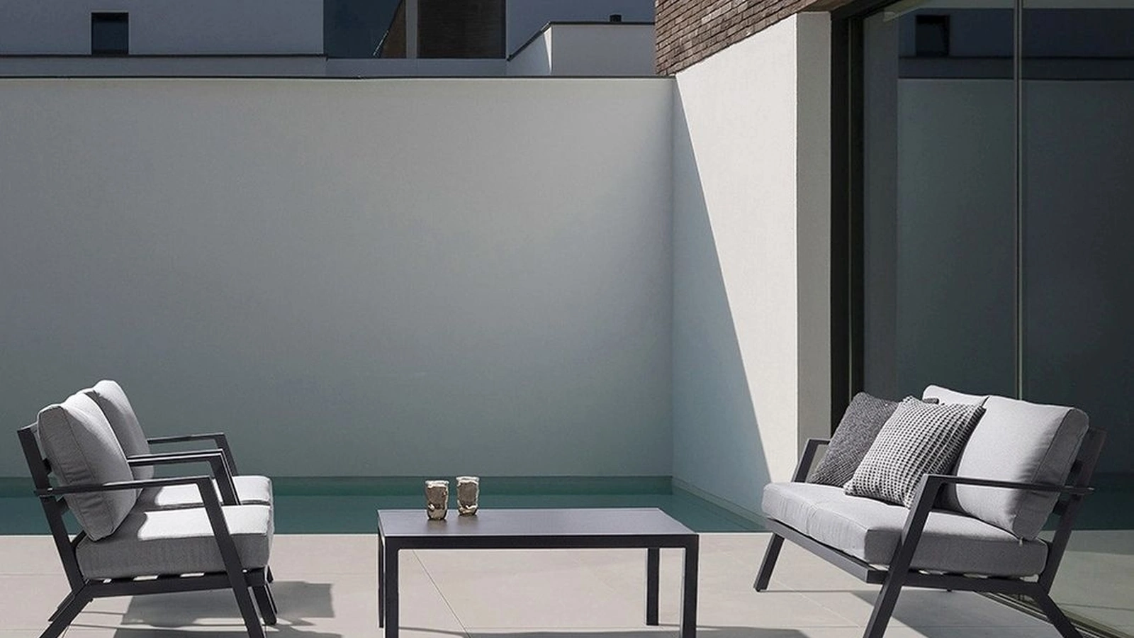 Arredo da esterno in alluminio e tessuto Harley di Bizzotto