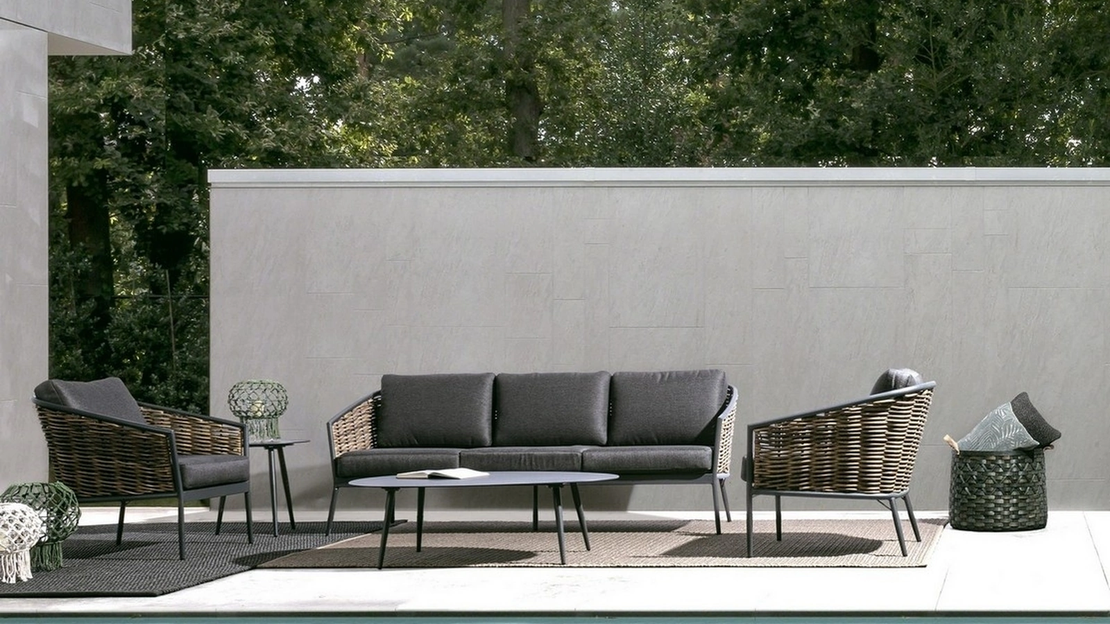 Arredo da esterno in tessuto, fibra sintetica e alluminio Maribela di Bizzotto