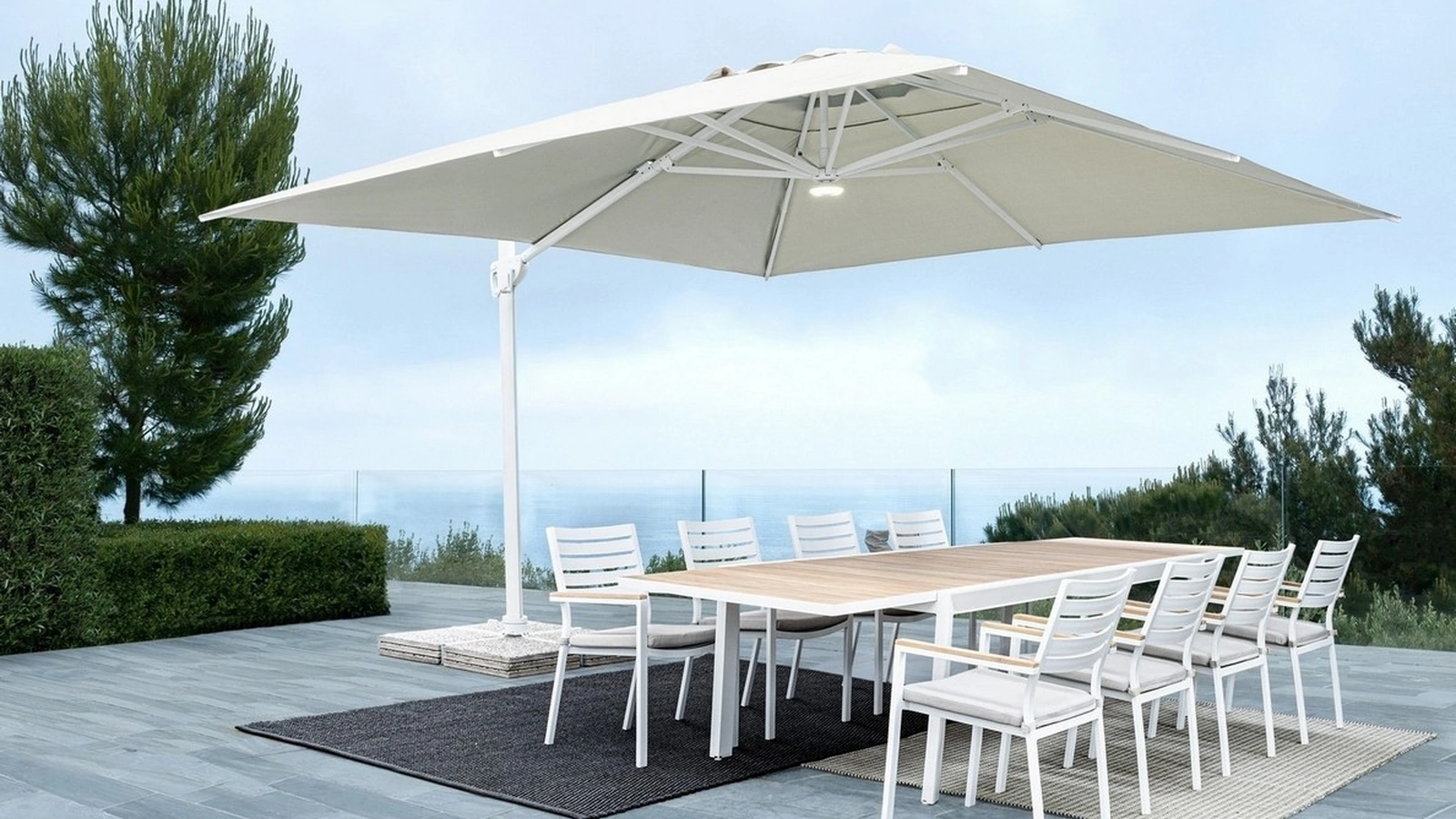 Ombrellone con braccio in alluminio Eden di Bizzotto