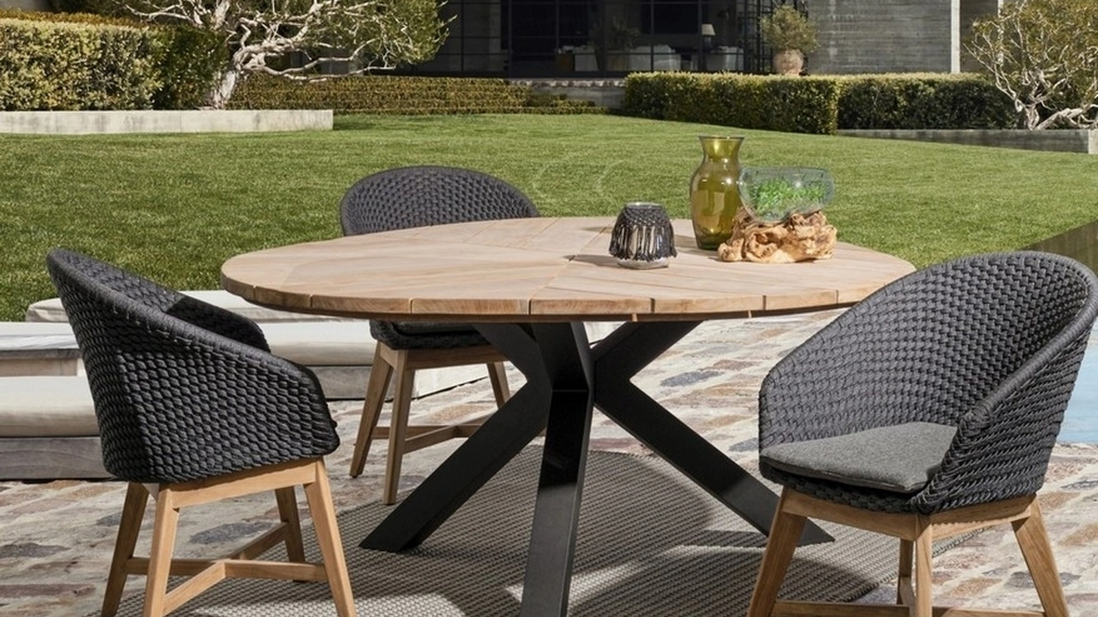 Tavolo in Teak e alluminio Palmdale di Bizzotto