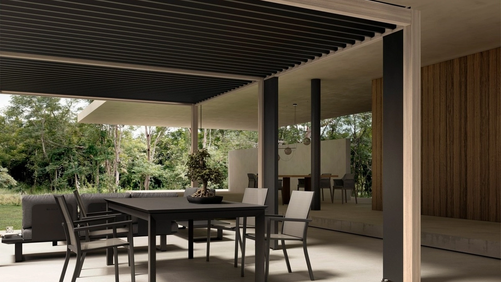 Pergola Ocean Natural Antracite di Bizzotto